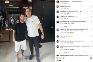 特雷泽盖晒与梅西合影：无可争议的第一，梅西⚽️