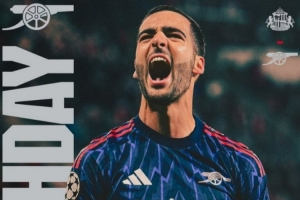 前四对决，阿森纳官推晒本轮英超对桑德兰海报，梅里诺单人出镜