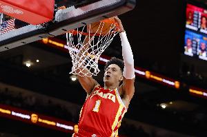 23岁的杰伦·约翰逊未来5年1.5亿 场均22+10+6+2&命中率58/36/80%