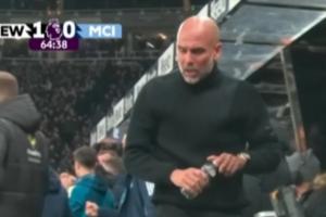 气炸曼城丢球后瓜迪奥拉暴怒狂砸替补席座椅，气得满脸通红