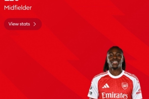 毫无悬念！英超官方：上演帽子戏法的埃泽当选阿森纳vs热刺MVP