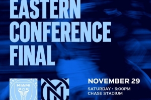 纽约城晒海报预热对阵迈阿密国际，比赛11月30日7点开球